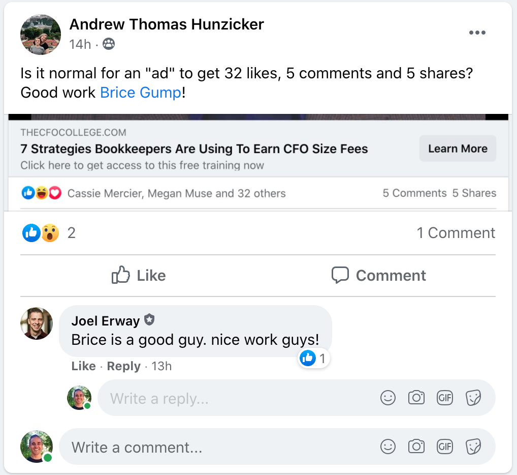 Andrew H — great ad results