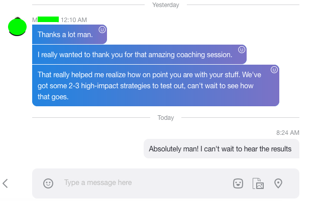 Coaching testimonial