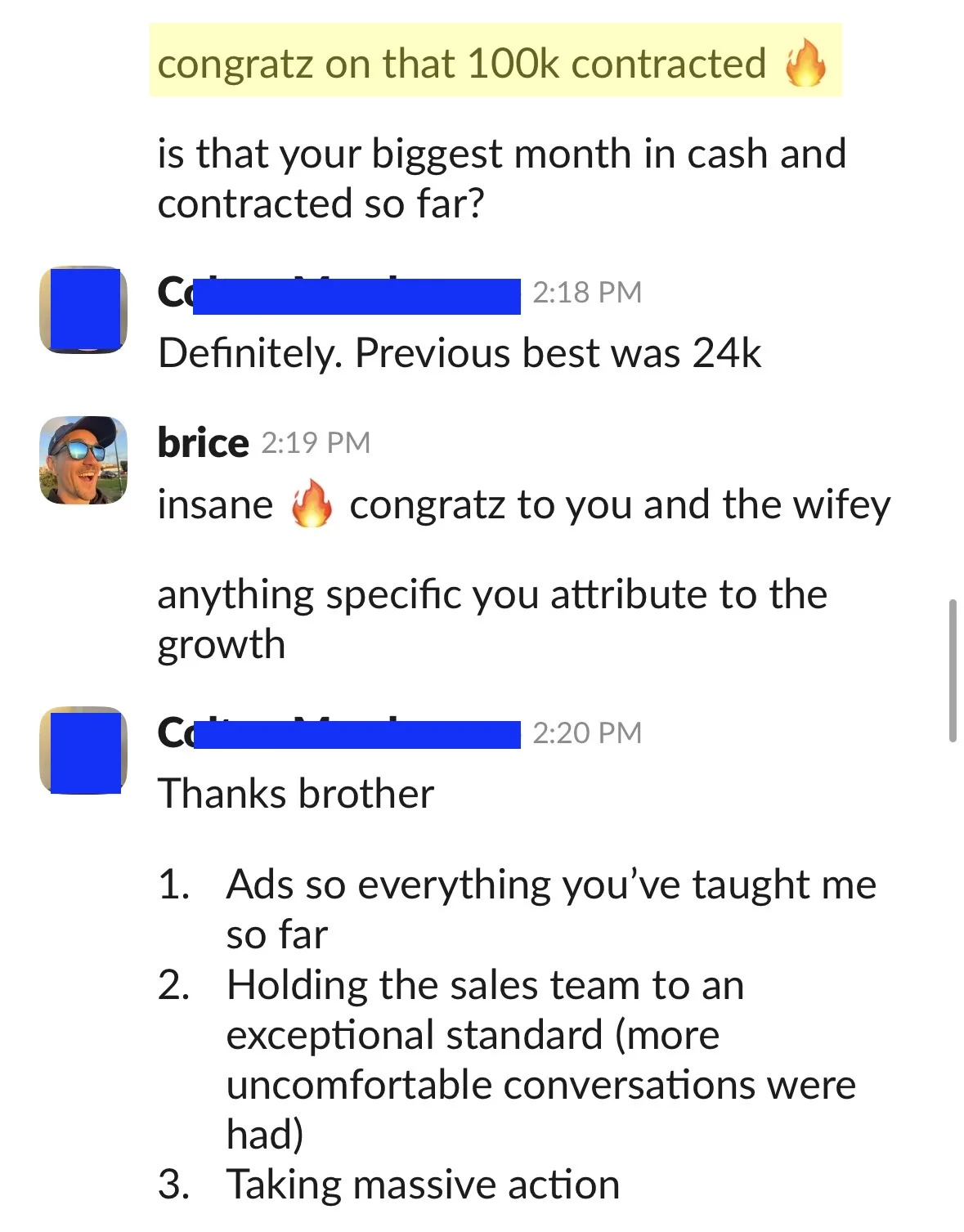 Colton — $100k contracted