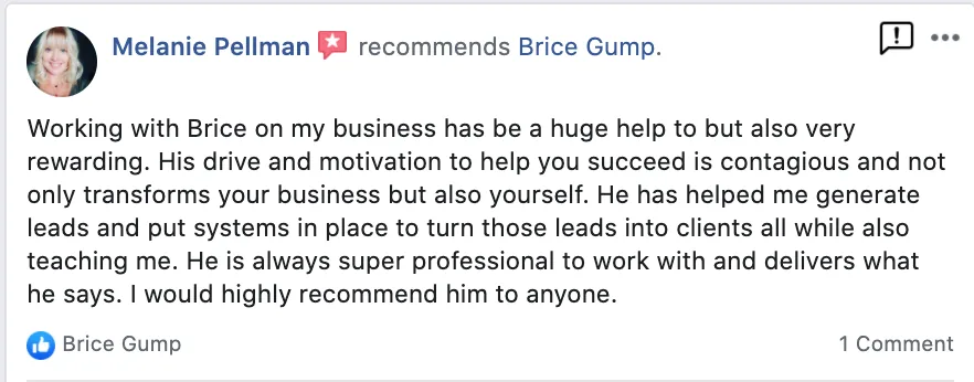 Melanie testimonial